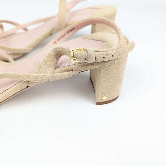 Kate Spade New York Renee Suede Block Heel Strappy Slingback Sandals Size 8 - Picture 9 of 11